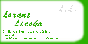 lorant licsko business card