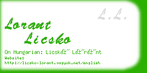 lorant licsko business card